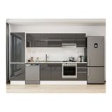 Alvinka 300X210 Cm Mutfak Dolabı, Mb E80B60S40 1 Antrasit Mdf