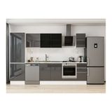 Alvinka 300X210 Cm Mutfak Dolabı, Mb E80B60S40 3 Antrasit Mdf