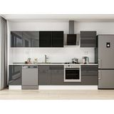 Alvinka 305X210 cm High Gloss Mutfak Dolabı M-E80S45S60-3 Antrasit - Suntalam