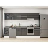 Alvinka 305X210 cm High Gloss Mutfak Dolabı M-E90S45S50-1 Antrasit - Suntalam