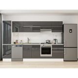 Alvinka 305X210 cm High Gloss Mutfak Dolabı MB-E80B45S60-1 Antrasit - Suntalam