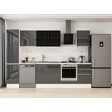 Alvinka 305X210 cm High Gloss Mutfak Dolabı MB-E90B45S50-3 Antrasit - Suntalam