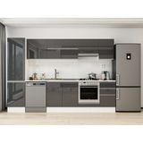Alvinka 305X210 cm High Gloss Mutfak Dolabı MB-E90B50S45-1 Antrasit - Suntalam