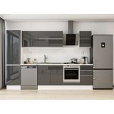 Alvinka 305X210 cm High Gloss Mutfak Dolabı MB-E90B50S45-2 Antrasit - Suntalam