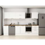 Alvinka 305X210 cm Klasik Mebran Mutfak Dolabı M-E80S45S60-2 Beyaz - Mdf