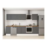 Alvinka 305X210 Cm Klasik Mebran Mutfak Dolabı, M E80S45S60 2 Mebran Antrasit Mdf