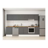 Alvinka 305X210 Cm Klasik Mebran Mutfak Dolabı, M E80S60S45 1 Mebran Antrasit Mdf