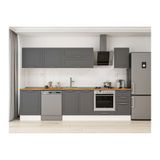 Alvinka 305X210 Cm Klasik Mebran Mutfak Dolabı, M E80S60S45 2 Mebran Antrasit Mdf