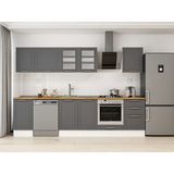 Alvinka 305X210 cm Klasik Mebran Mutfak Dolabı M-E90S45S50-3 Antrasit - Suntalam