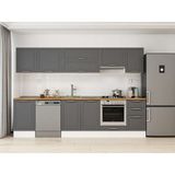 Alvinka 305X210 cm Klasik Mebran Mutfak Dolabı M-E90S50S45-1 Antrasit - Suntalam