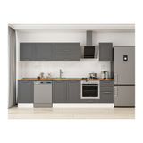 Alvinka 305X210 Cm Klasik Mebran Mutfak Dolabı, M E90S50S45 2 Mebran Antrasit Mdf