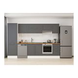 Alvinka 305X210 Cm Klasik Mebran Mutfak Dolabı, Mb E80B60S45 1 Mebran Antrasit Suntalam