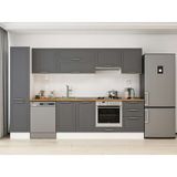 Alvinka 305X210 cm Klasik Mebran Mutfak Dolabı MB-E90B45S50-1 Antrasit - Mdf