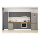 Alvinka 305X210 Cm Klasik Mebran Mutfak Dolabı, Mb E90B45S50 1 Mebran Antrasit Mdf