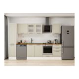 Alvinka 305X210 Cm Klasik Mebran Mutfak Dolabı, Mb E90B45S50 3 Mebran Kumtaşı Mdf