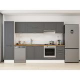 Alvinka 305X210 cm Klasik Mebran Mutfak Dolabı MB-E90B50S45-1 Antrasit - Suntalam