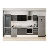 Alvinka 305X210 Cm Mutfak Dolabı, Mb E80B60S45 3 Antrasit Mdf