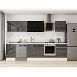 Alvinka 310X210 cm High Gloss Mutfak Dolabı M-E80S50S60-3 Antrasit - Suntalam
