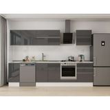 Alvinka 310X210 cm High Gloss Mutfak Dolabı M-E90S40S60-2 Antrasit - Suntalam