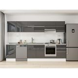 Alvinka 310X210 cm High Gloss Mutfak Dolabı M-E90S50S50-1 Antrasit - Suntalam