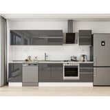 Alvinka 310X210 cm High Gloss Mutfak Dolabı M-E90S50S50-2 Antrasit - Suntalam