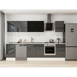 Alvinka 310X210 cm High Gloss Mutfak Dolabı M-E90S50S50-3 Antrasit - Suntalam