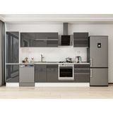 Alvinka 310X210 cm High Gloss Mutfak Dolabı MB-E80B50S60-2 Antrasit - Suntalam