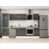 Alvinka 310X210 cm High Gloss Mutfak Dolabı MB-E80B60S50-2 Antrasit - Suntalam
