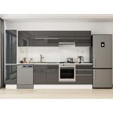 Alvinka 310X210 cm High Gloss Mutfak Dolabı MB-E90B40S60-1 Antrasit - Suntalam