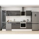 Alvinka 310X210 cm High Gloss Mutfak Dolabı MB-E90B40S60-2 Antrasit - Suntalam
