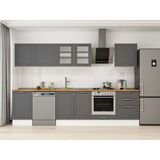 Alvinka 310X210 cm Klasik Mebran Mutfak Dolabı M-E80S50S60-3 Antrasit - Suntalam