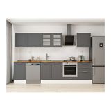 Alvinka 310X210 Cm Klasik Mebran Mutfak Dolabı, M E80S50S60 3 Mebran Antrasit Suntalam