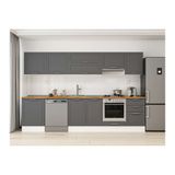 Alvinka 310X210 Cm Klasik Mebran Mutfak Dolabı, M E80S60S50 1 Mebran Antrasit Mdf
