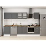 Alvinka 310X210 cm Klasik Mebran Mutfak Dolabı M-E80S60S50-3 Antrasit - Mdf