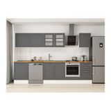 Alvinka 310X210 Cm Klasik Mebran Mutfak Dolabı, M E80S60S50 3 Mebran Antrasit Mdf