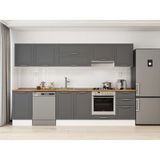 Alvinka 310X210 cm Klasik Mebran Mutfak Dolabı M-E90S50S50-1 Antrasit - Suntalam