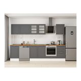 Alvinka 310X210 Cm Klasik Mebran Mutfak Dolabı, M E90S50S50 3 Mebran Antrasit Mdf