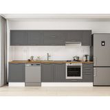 Alvinka 310X210 cm Klasik Mebran Mutfak Dolabı M-E90S60S40-1 Antrasit - Suntalam