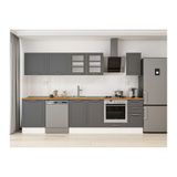 Alvinka 310X210 Cm Klasik Mebran Mutfak Dolabı, M E90S60S40 3 Mebran Antrasit Suntalam