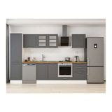 Alvinka 310X210 Cm Klasik Mebran Mutfak Dolabı, Mb E80B50S60 3 Mebran Antrasit Mdf
