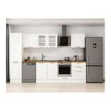 Alvinka 310X210 Cm Klasik Mebran Mutfak Dolabı, Mb E80B50S60 3 Mebran Beyaz Mdf