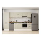 Alvinka 310X210 Cm Klasik Mebran Mutfak Dolabı, Mb E80B60S50 1 Mebran Kumtaşı Mdf