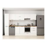 Alvinka 310X210 Cm Klasik Mebran Mutfak Dolabı, Mb E90B40S60 1 Mebran Beyaz Mdf