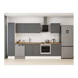 Alvinka 310X210 Cm Klasik Mebran Mutfak Dolabı, Mb E90B40S60 2 Mebran Antrasit Mdf