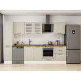 Alvinka 310X210 cm Klasik Mebran Mutfak Dolabı MB-E90B40S60-3 Kumtaşı - Mdf