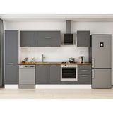 Alvinka 310X210 cm Klasik Mebran Mutfak Dolabı MB-E90B50S50-2 Antrasit - Mdf