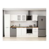 Alvinka 310X210 Cm Klasik Mebran Mutfak Dolabı, Mb E90B50S50 3 Mebran Beyaz Suntalam