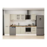 Alvinka 310X210 Cm Klasik Mebran Mutfak Dolabı, Mb E90B50S50 3 Mebran Kumtaşı Mdf
