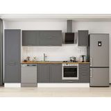 Alvinka 310X210 cm Klasik Mebran Mutfak Dolabı MB-E90B60S40-2 Antrasit - Mdf