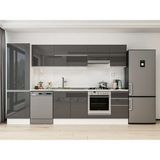 Alvinka 315X210 cm High Gloss Mutfak Dolabı MB-E90B60S45-1 Antrasit - Suntalam